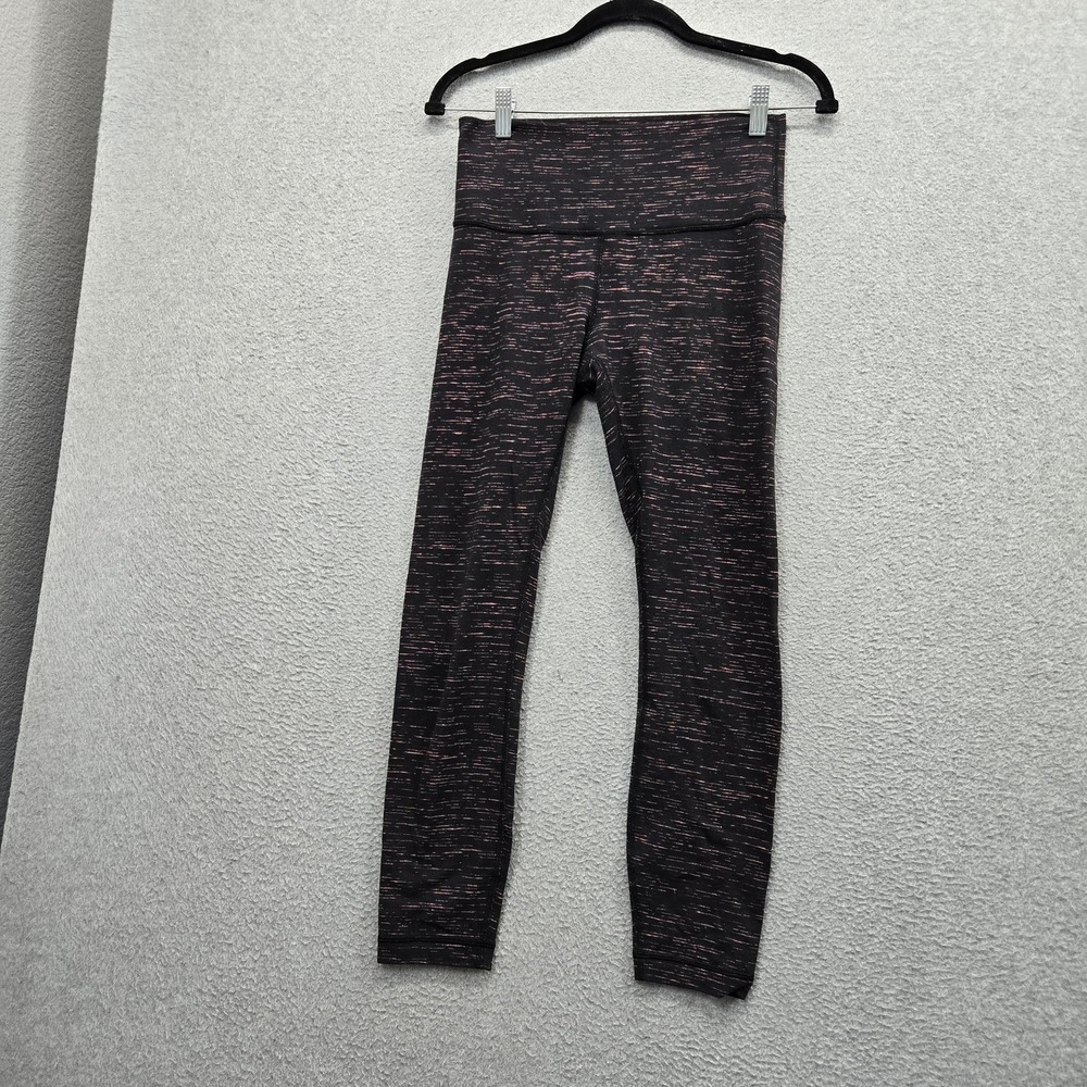 Lululemon Women Activewear Pants 8 Black Wunder Under Legging Geometric Yoga